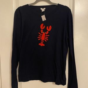 J.Crew Navy Lobster Sweater Size Large NWT